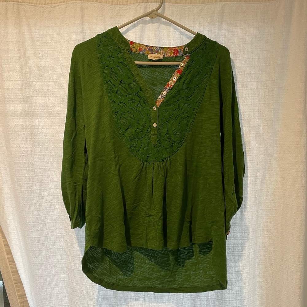 Anthropologie Meadow Rue 3/4 Sleeve Top
